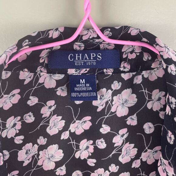 CHAPS ruffled button down sheer blouse - Picture 2 of 7